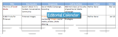 Download Editorial Calendar
